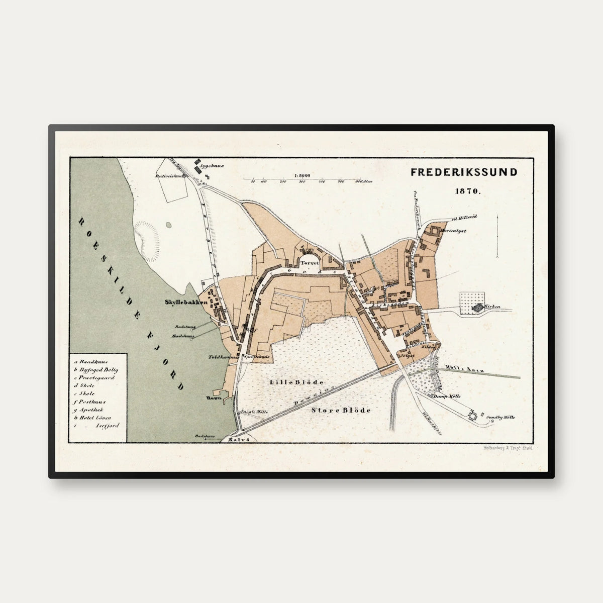 Frederikssund by 1870 - Trap bykort – billede 1