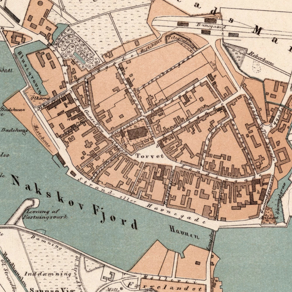 Nakskov, Vestlolland 1873 - Bykort i farver – billede 4