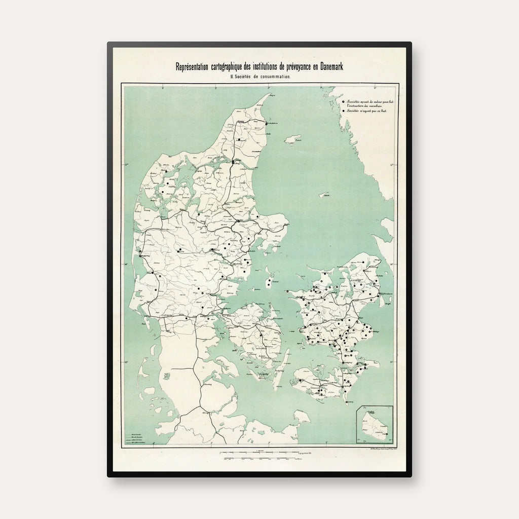 Danmark 1875 - Fransk-dansk institutionskort – billede 1