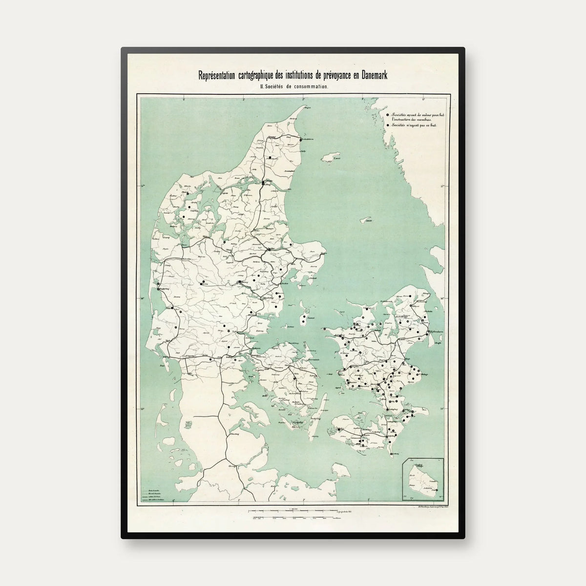 Danmark 1875 - Fransk-dansk institutionskort – billede 1