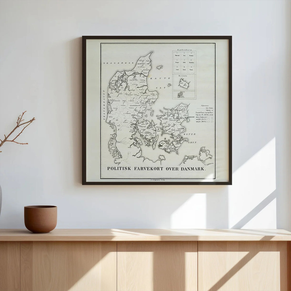 Politisk farvekort over Danmark 1875 – billede 3