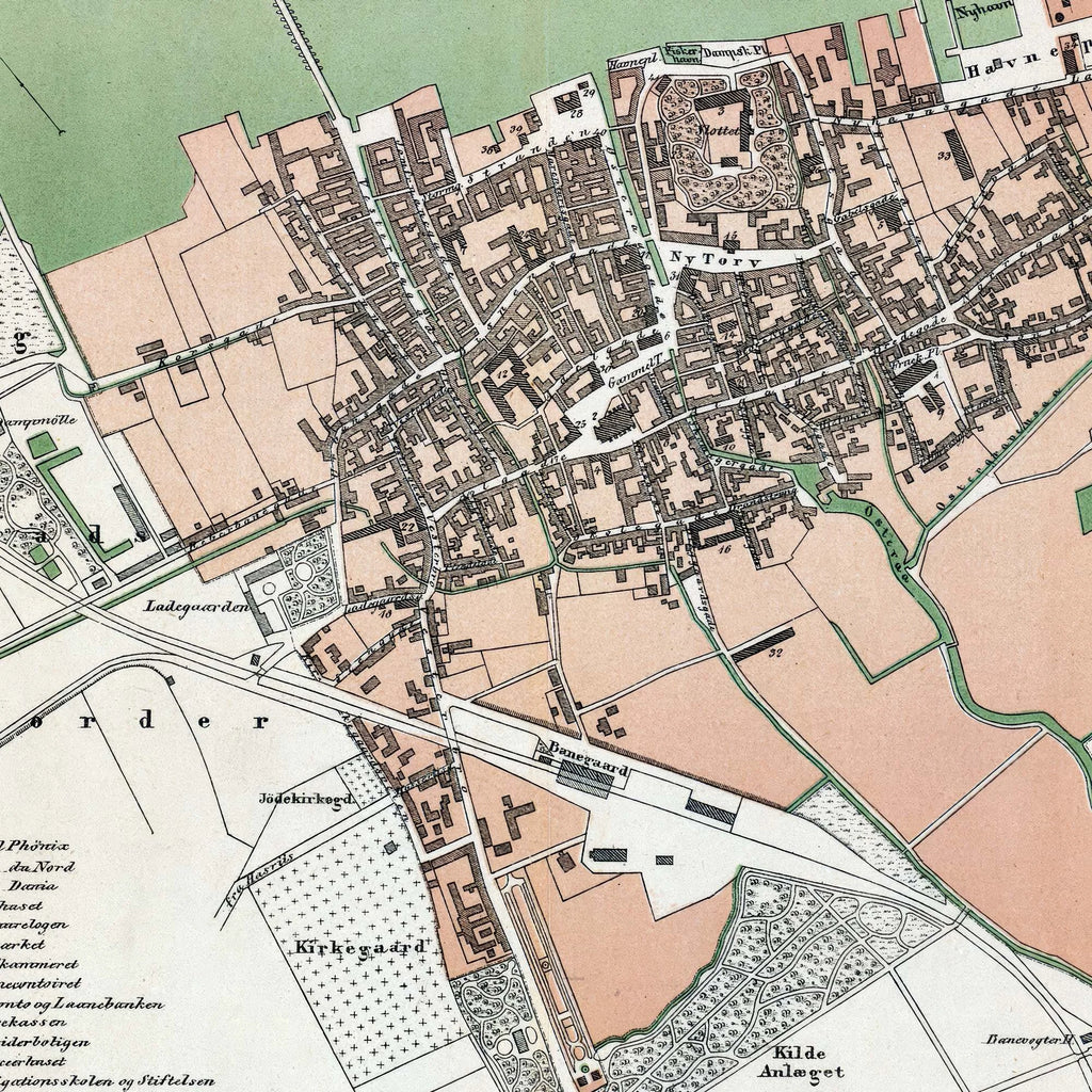Aalborg 1875 - Farvekort med bygrænse – billede 4