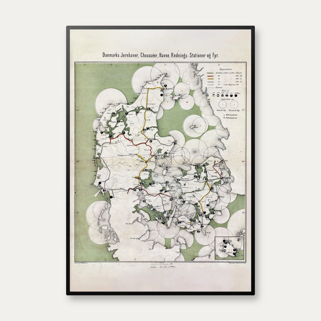 Danmarks jernbaner, chausséer og fyrtårne 1877 – billede 1