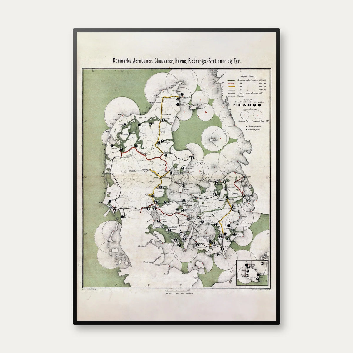 Danmarks jernbaner, chausséer og fyrtårne 1877 – billede 1