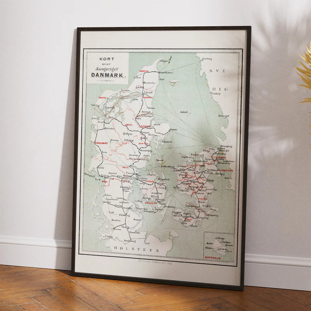 Kongeriget Danmark 1877 - Jernbane- og færgeruter – billede 2