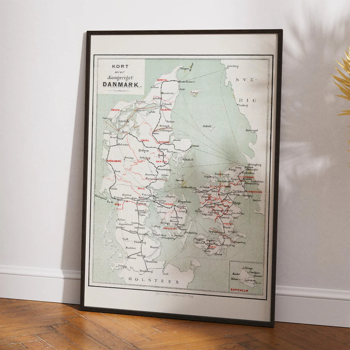 Kongeriget Danmark 1877 - Jernbane- og færgeruter – billede 2