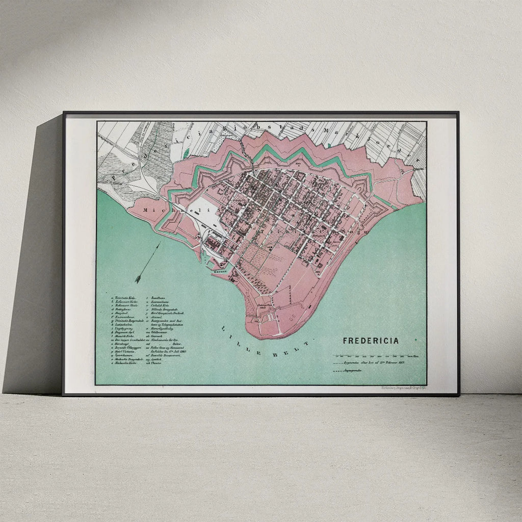 Fredericia 1879 - Bykort med fæstningsstruktur – billede 3