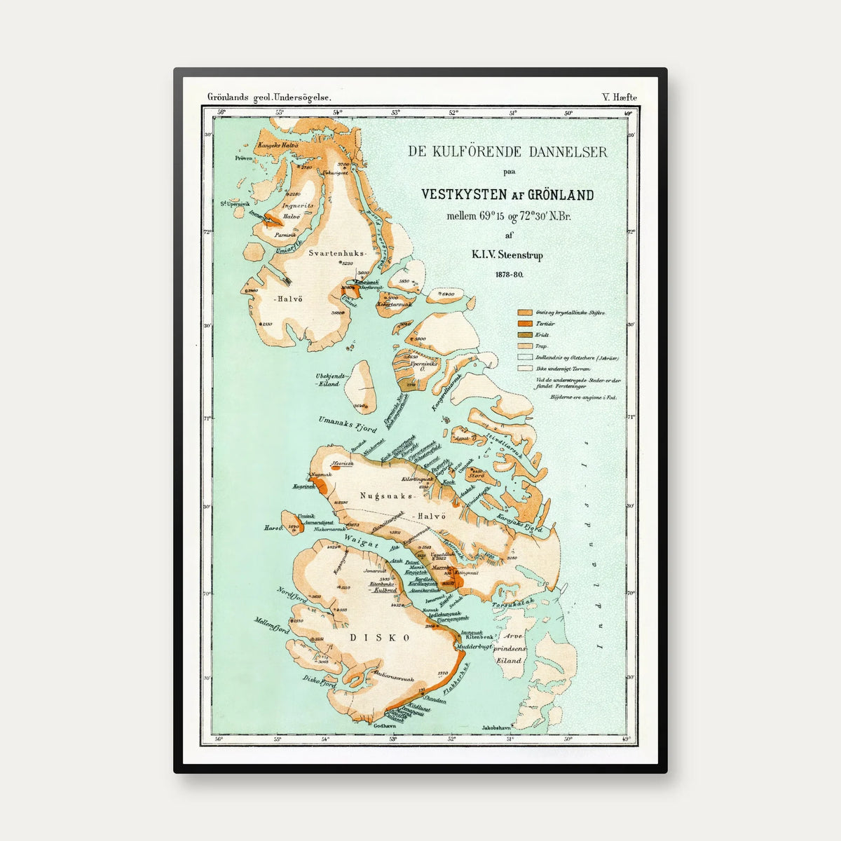 Vestgrønland 1880 - Geologiske kulformationer – billede 1