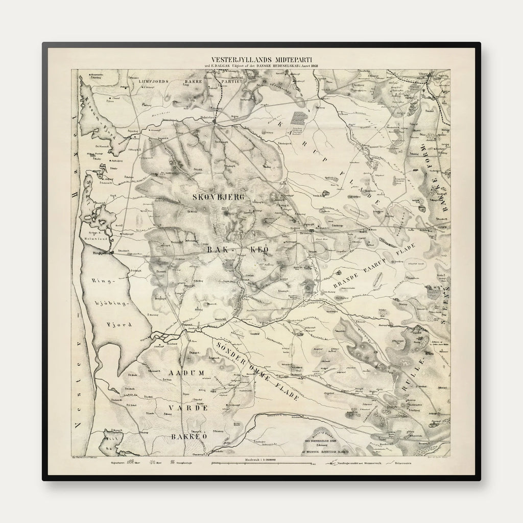 Vestjylland 1868 - Dalgas' højdekurvekort – billede 1