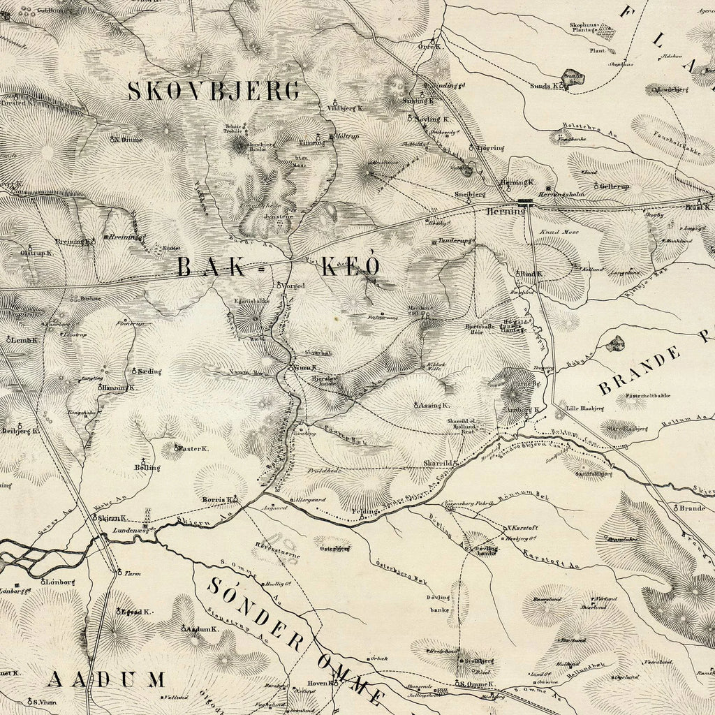 Vestjylland 1868 - Dalgas' højdekurvekort – billede 4