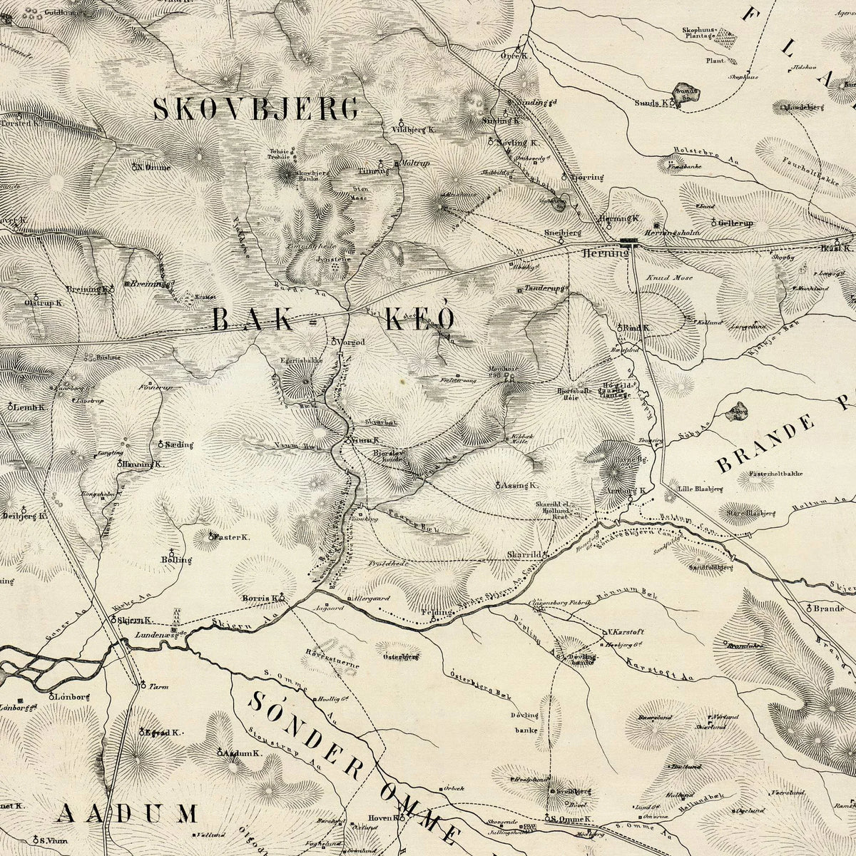 Vestjylland 1868 - Dalgas' højdekurvekort – billede 4