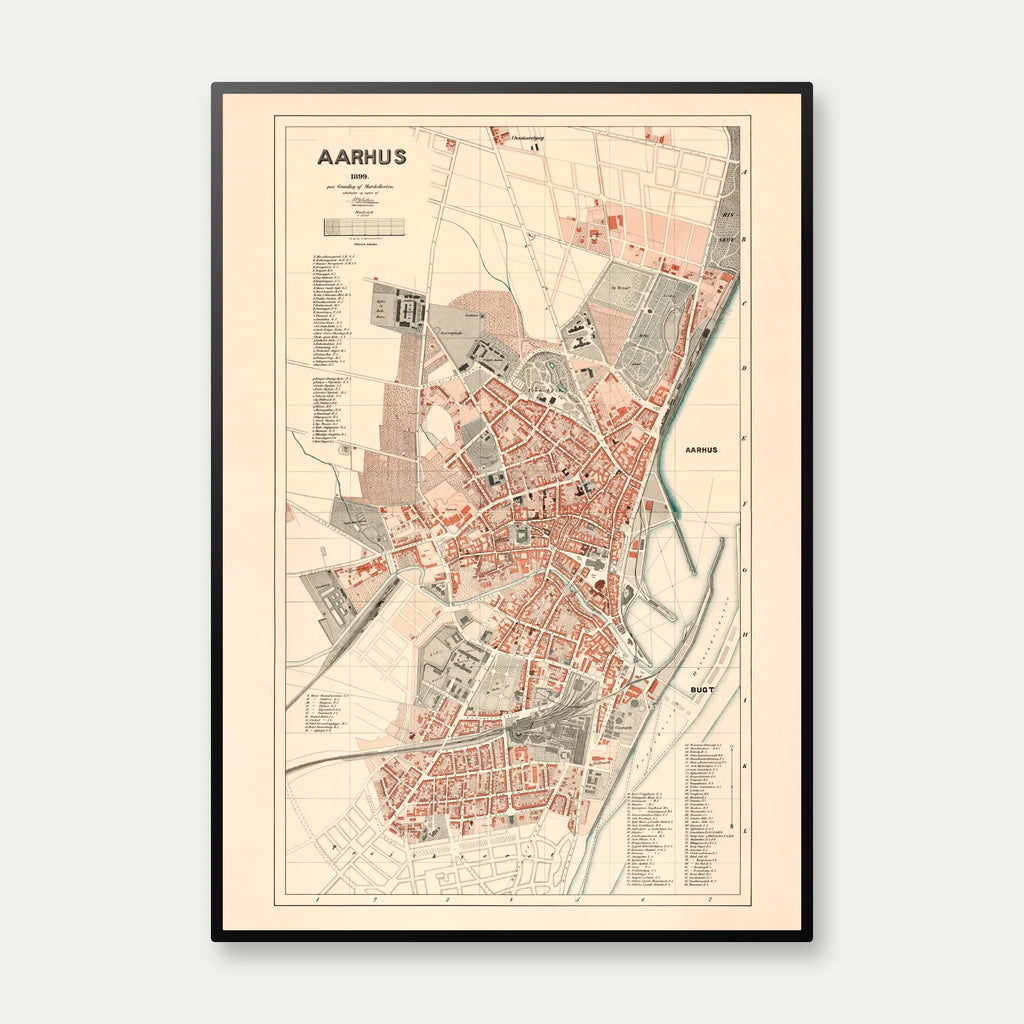 Aarhus 1899 - Historisk Bykort - Plakat – billede 1