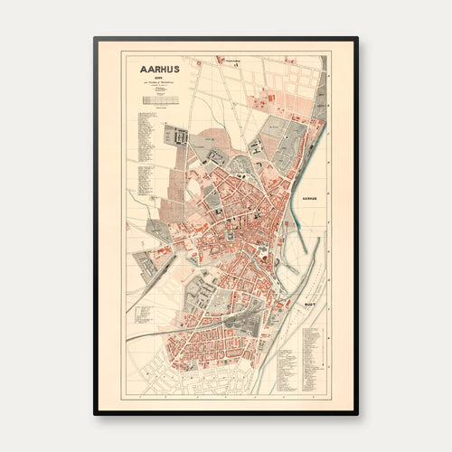 Aarhus 1899 - Historisk Bykort - Plakat – billede 1