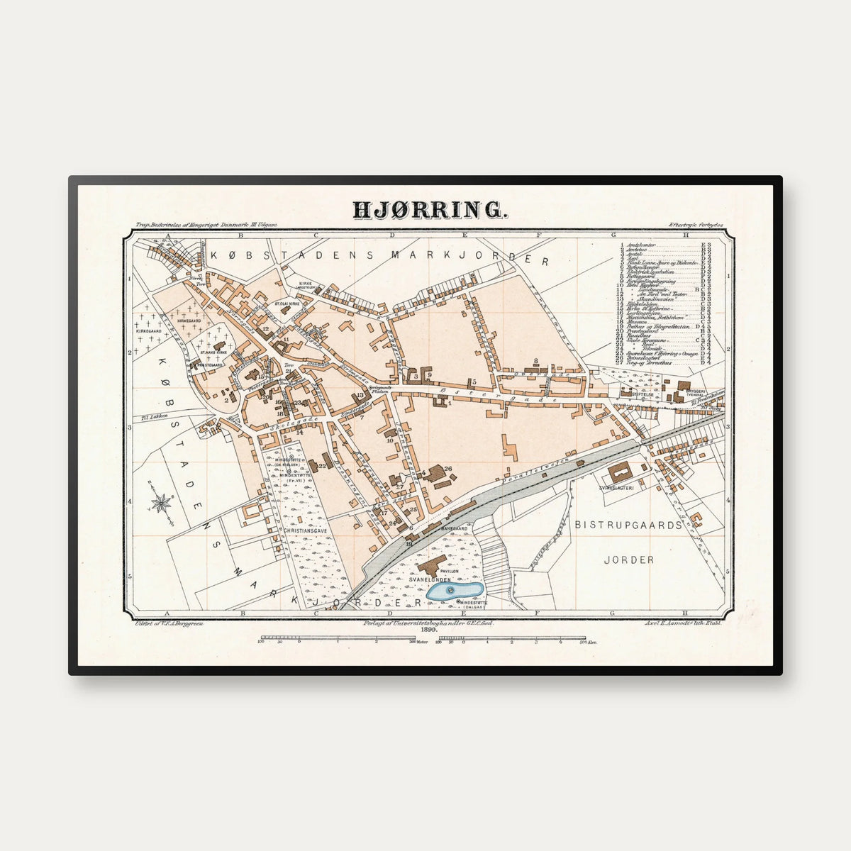 Hjørring Bykort 1899 - Klassisk byplanlægning – billede 1