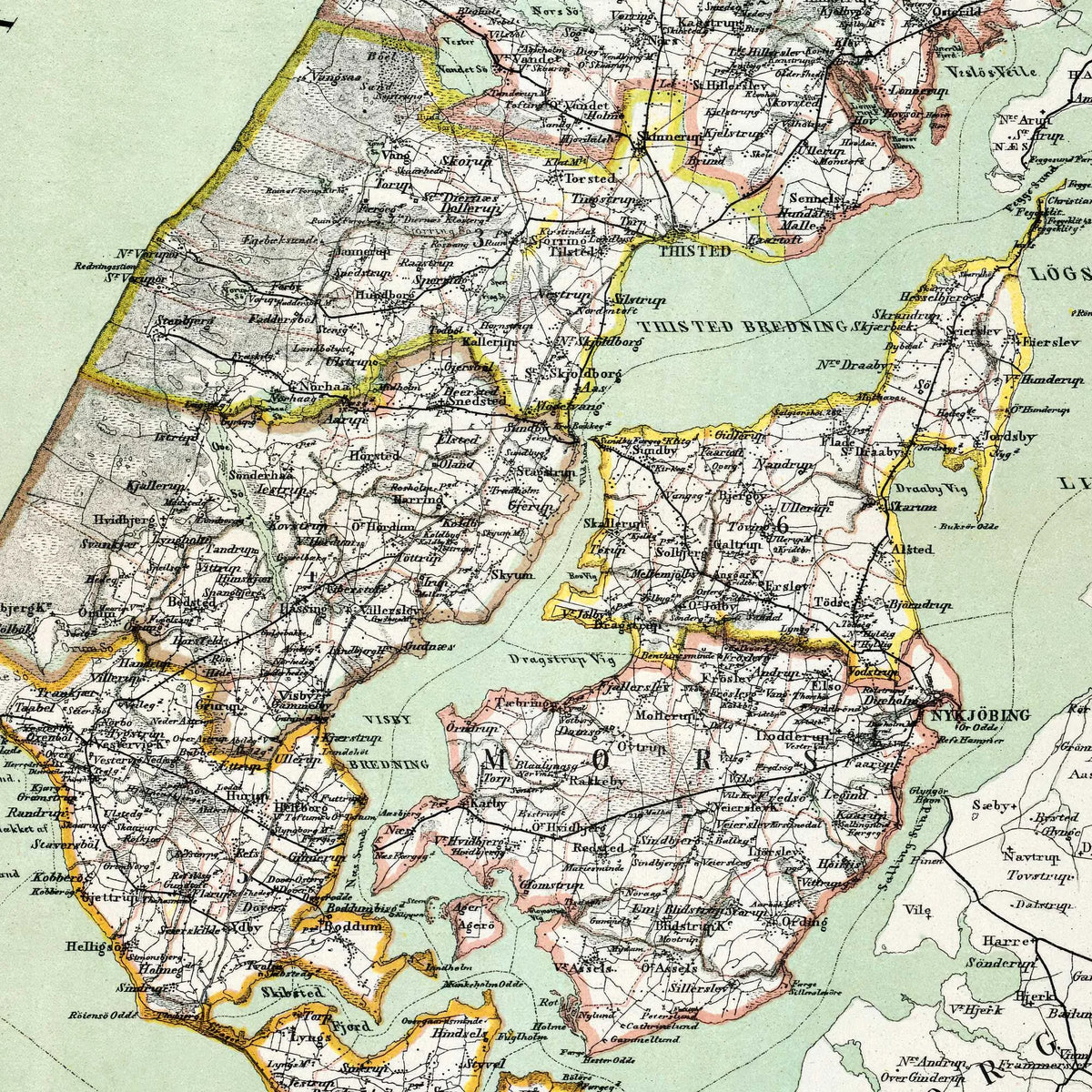 Thy og Mors 1873 - Kort over Thisted Amt – billede 4