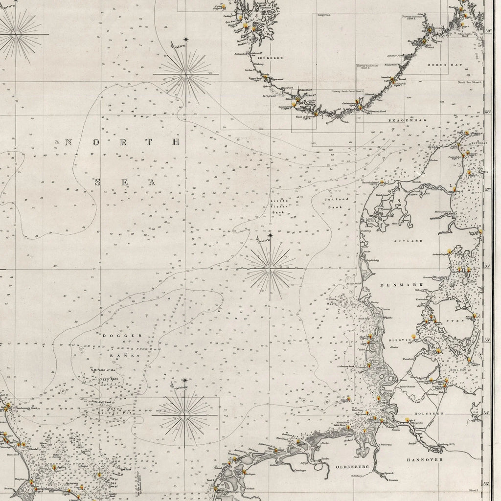 Nordsøen 1855 - Engelsk søkort – billede 4