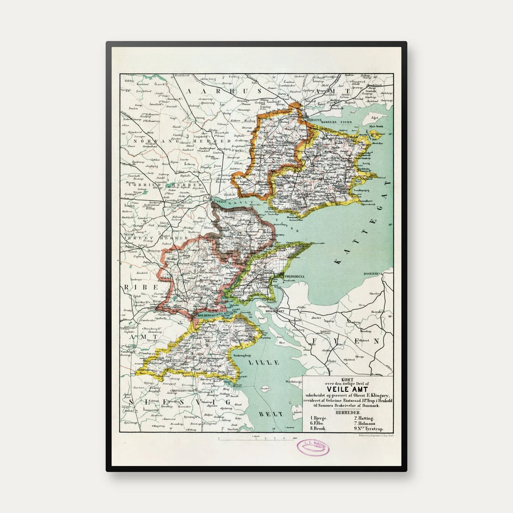 Vejle Amt Øst 1873 - Kort – billede 1