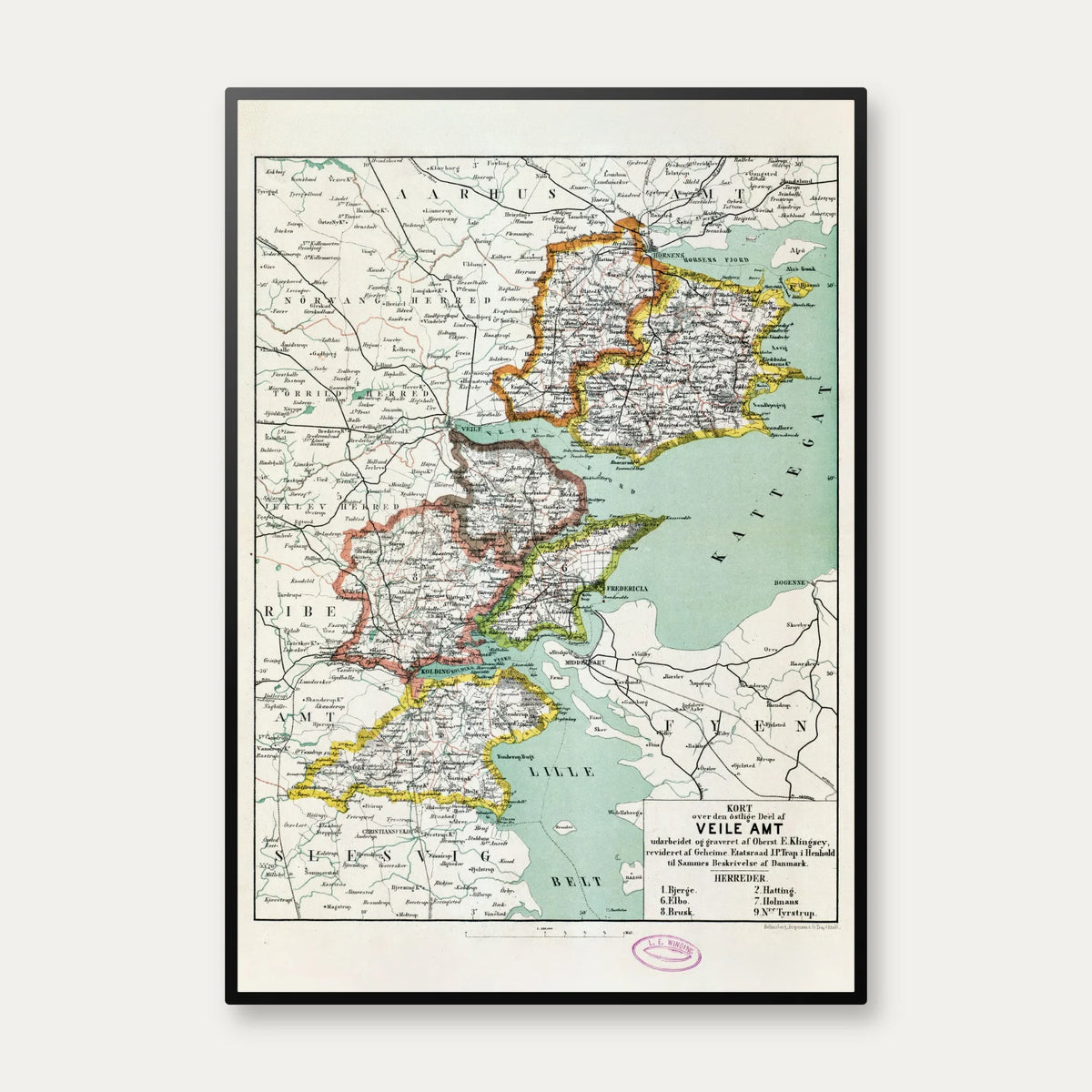 Vejle Amt Øst 1873 - Kort – billede 1