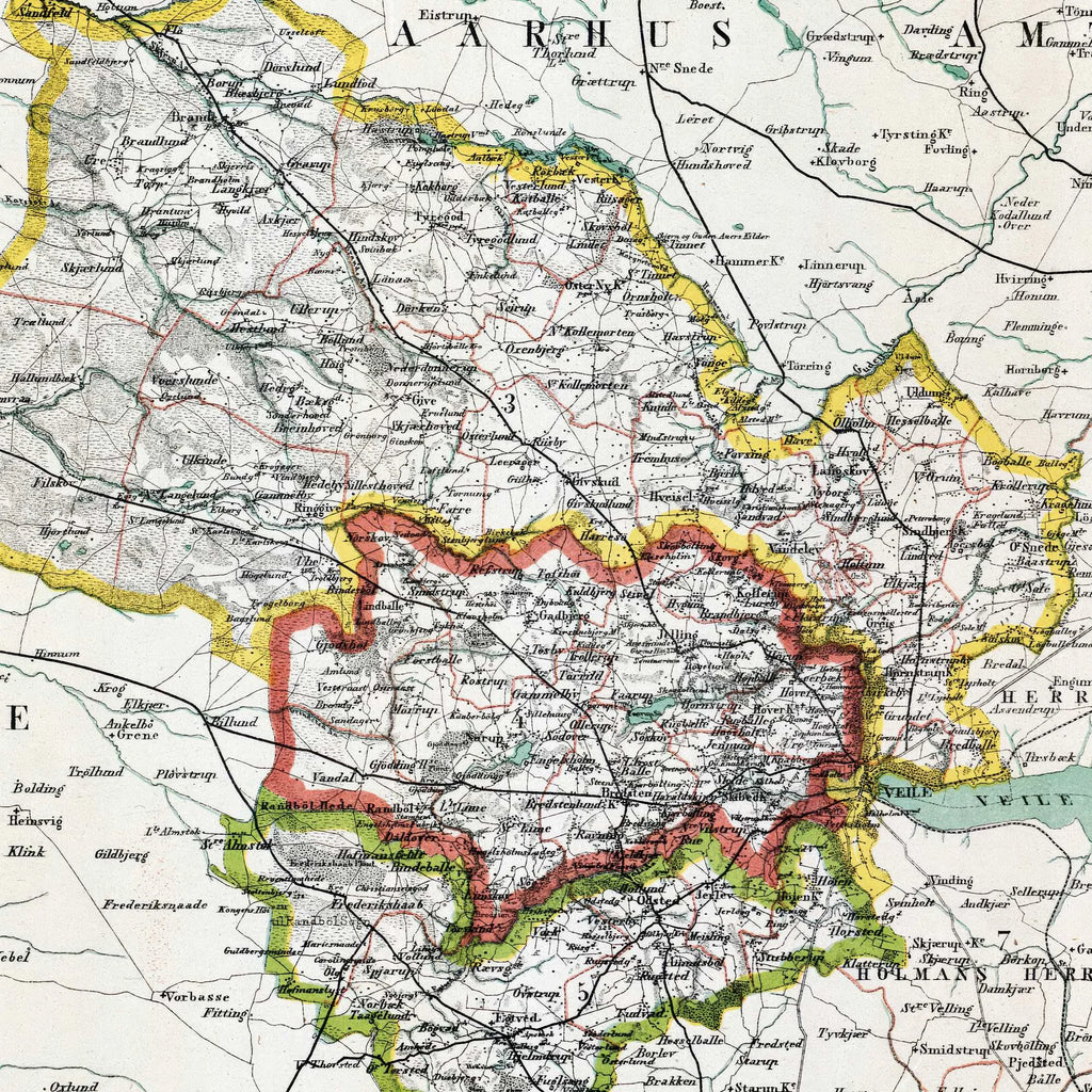 Vejle Amt Vest 1873 - Kort – billede 4