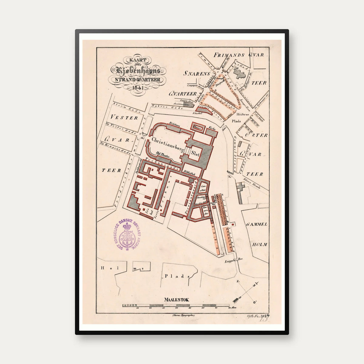 København Strandkvarter 1841 - Bykort – billede 1