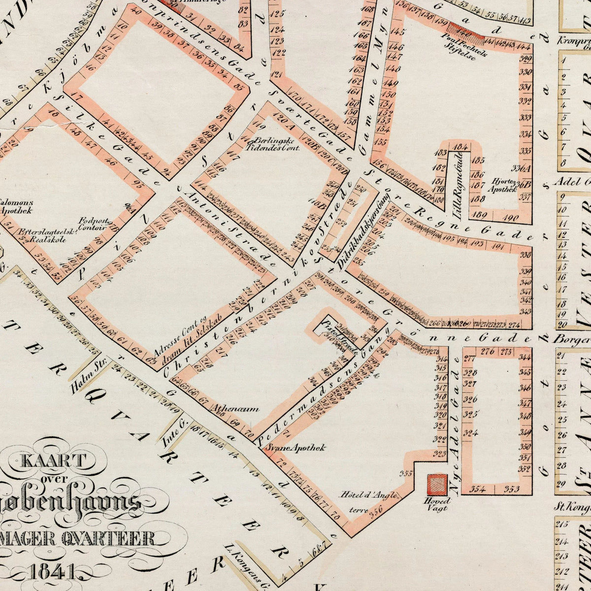 København Købmagerkvarter 1841 - Bykort – billede 4