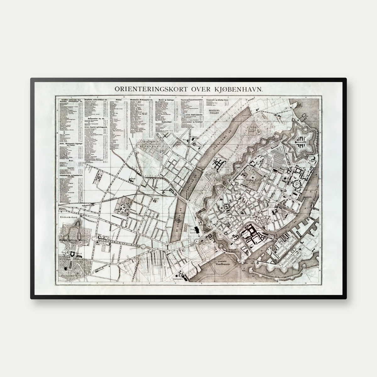 København Orienteringskort 1872 – billede 1