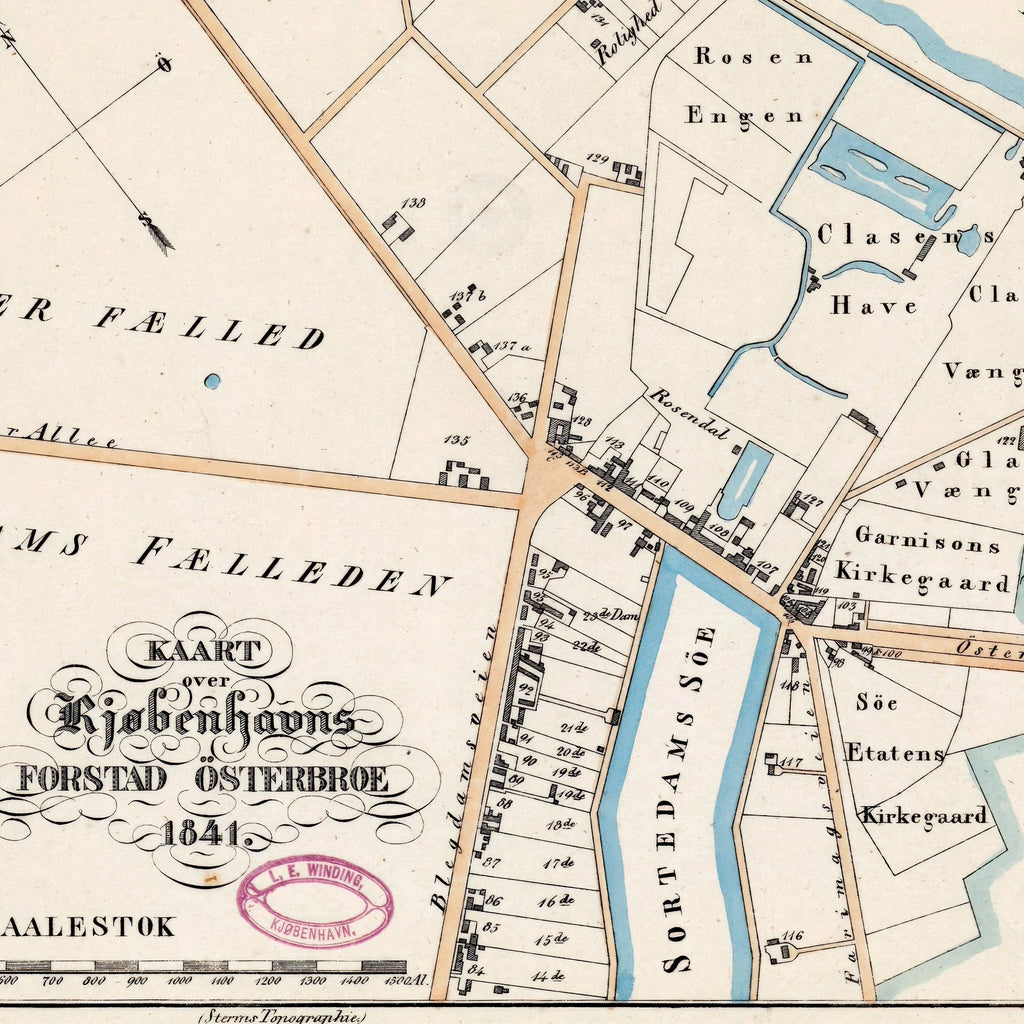 Østerbro 1841 - Klassisk bykort – billede 4
