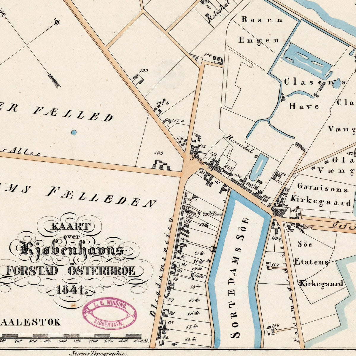 Østerbro 1841 - Klassisk bykort – billede 4