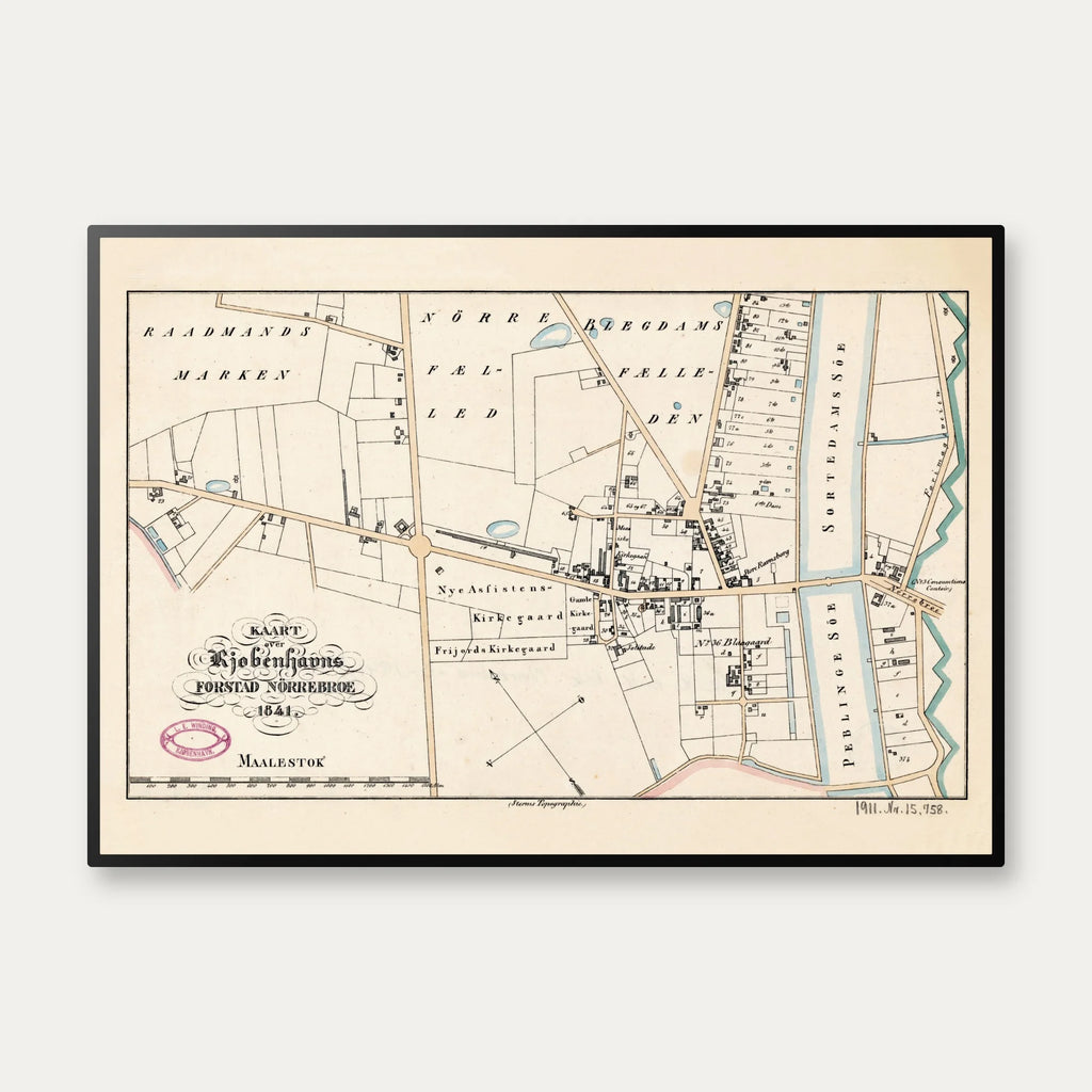 Nørrebro 1841 - Historisk Bykort – billede 1