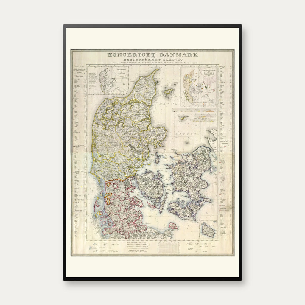 Kongeriget Danmark og Slesvig 1842 - Kort – billede 1