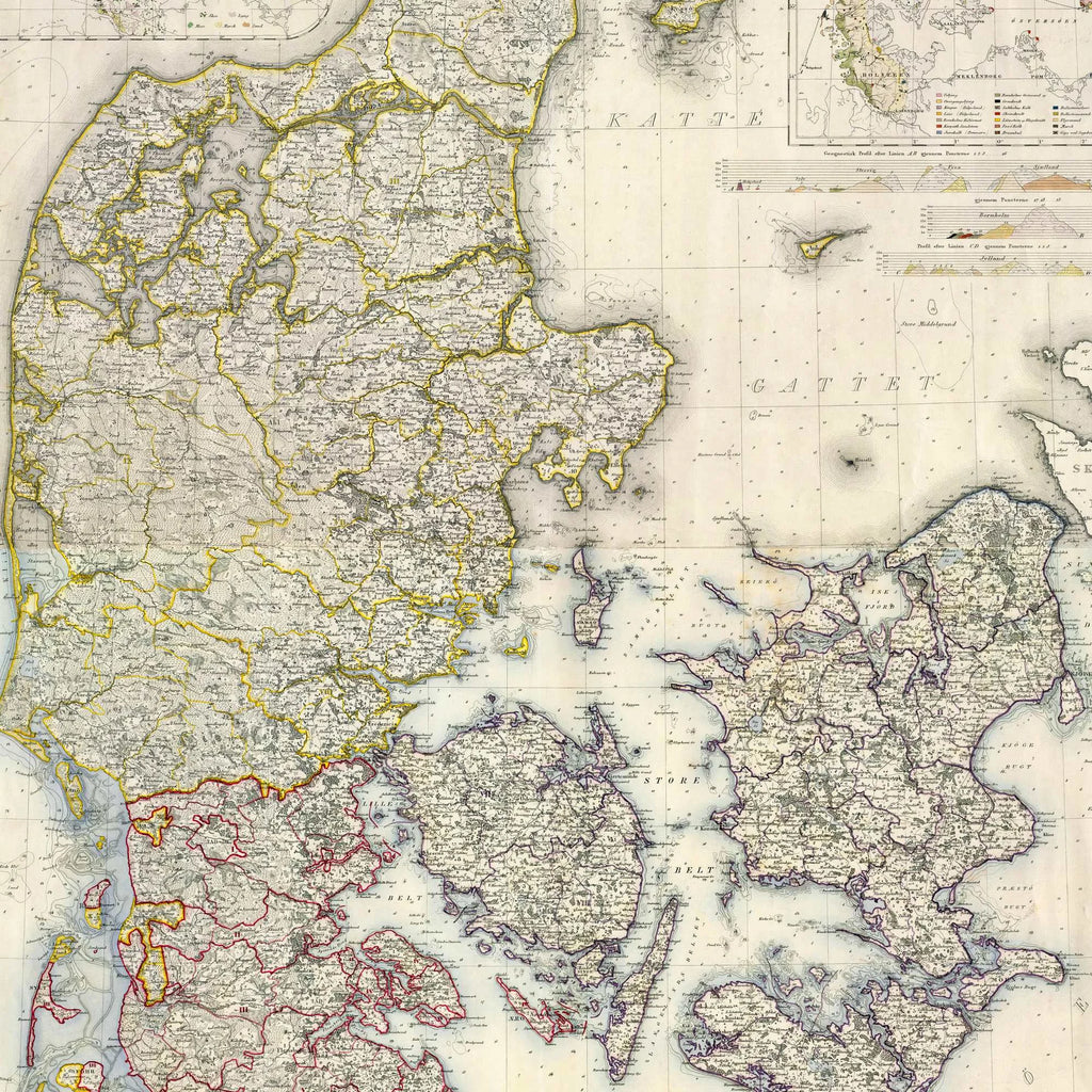 Kongeriget Danmark og Slesvig 1842 - Kort – billede 4