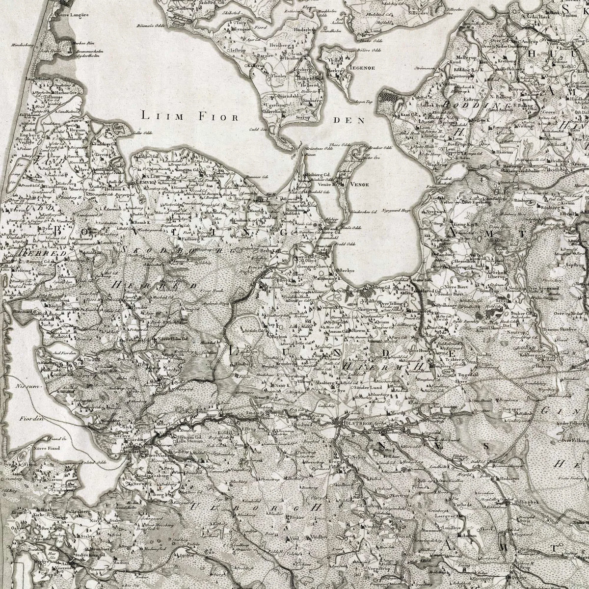 Skivehus, Bøvling og Lundenæs ca. 1800 - Historisk Kort – billede 4