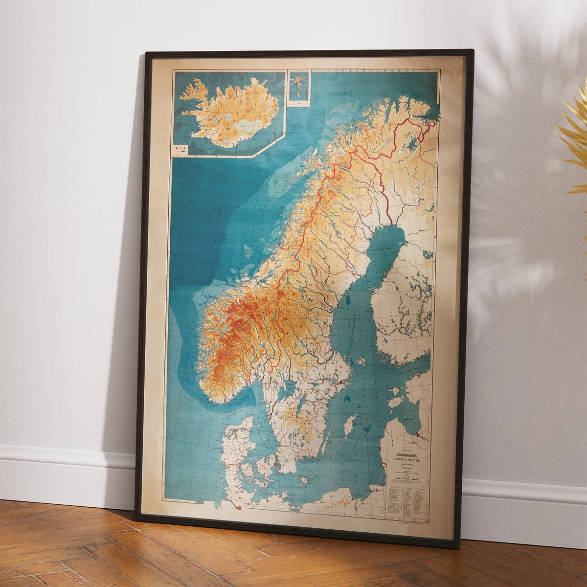 Kort over Danmark, Norge og Sverige 1914 - Geografi – billede 2