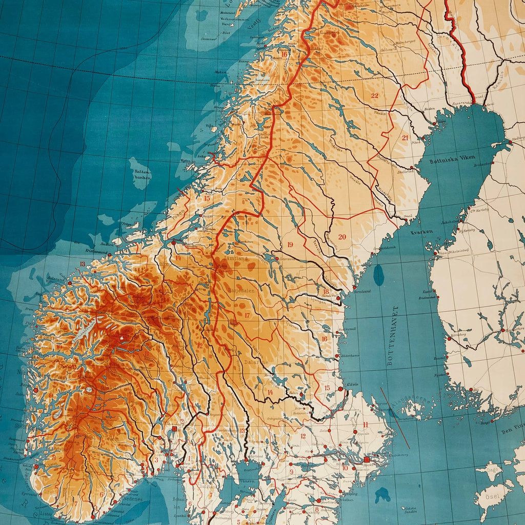 Kort over Danmark, Norge og Sverige 1914 - Geografi – billede 4