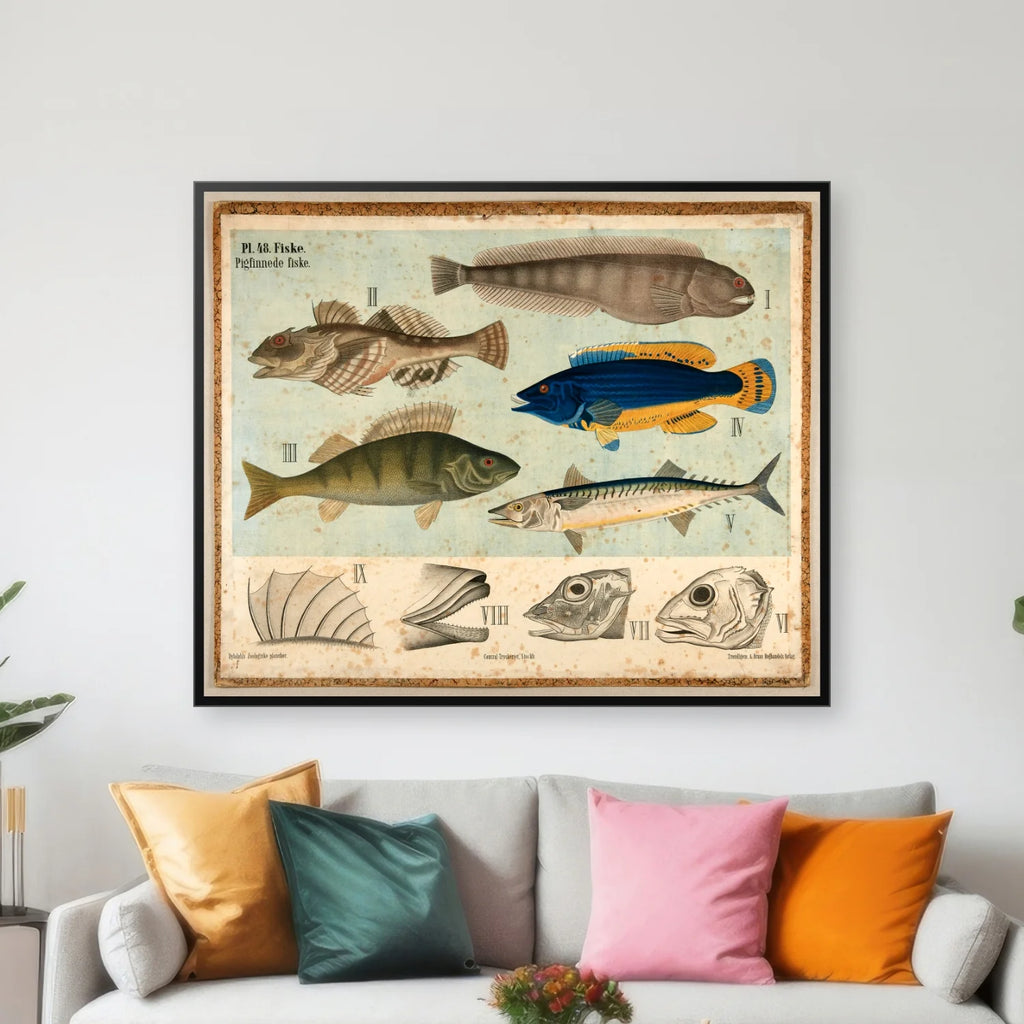 Pigfinnede fisk 1881 - Biologi - 67×55 cm – billede 3