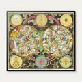 Planisphærium Cæleste 1705 - Astronomi - 60×52 cm – billede 1