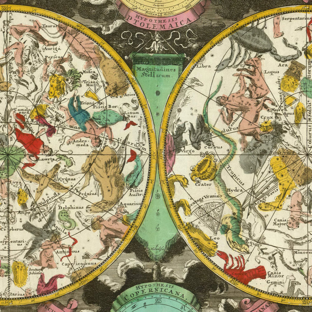 Planisphærium Cæleste 1705 - Astronomi - 60×52 cm – billede 4