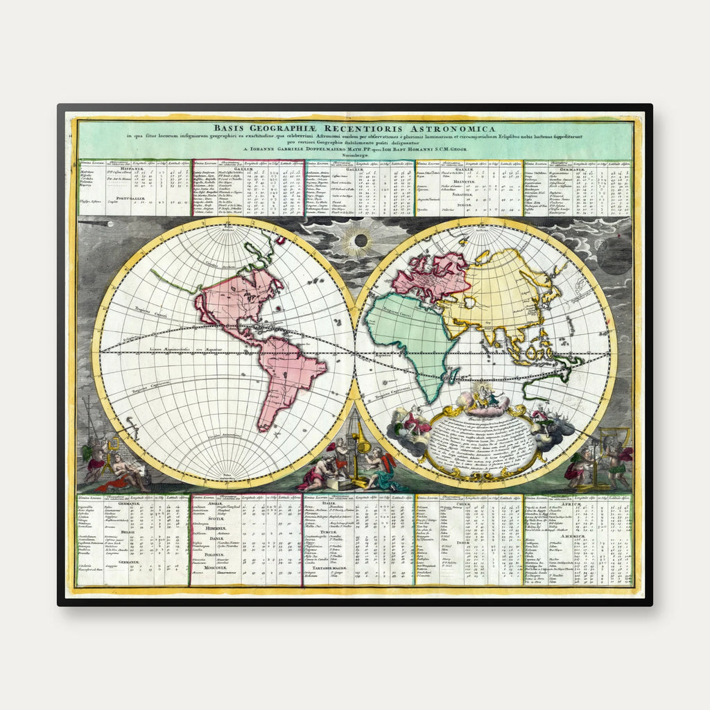 Østlig og vestlig halvkugle 1742 - 65×55 cm – billede 1