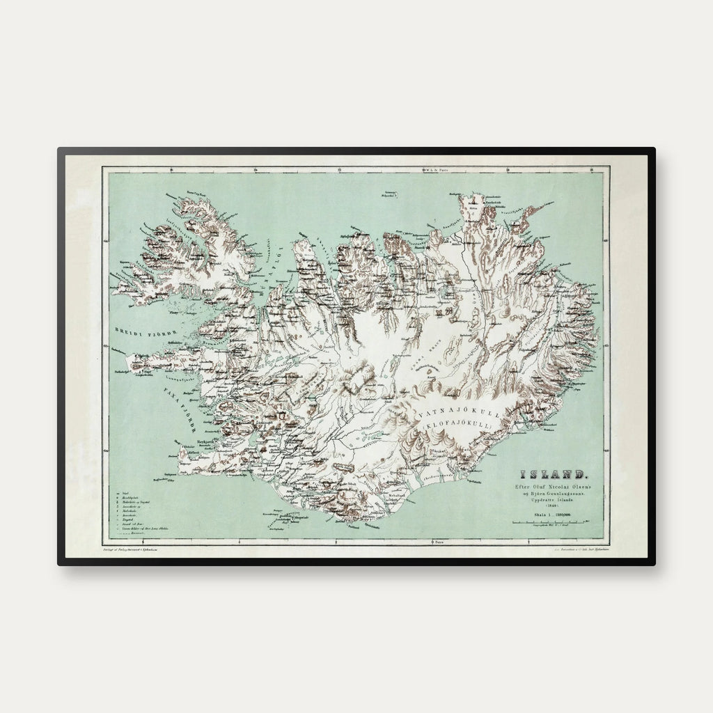 Island 1849 - Topografisk kort – billede 1