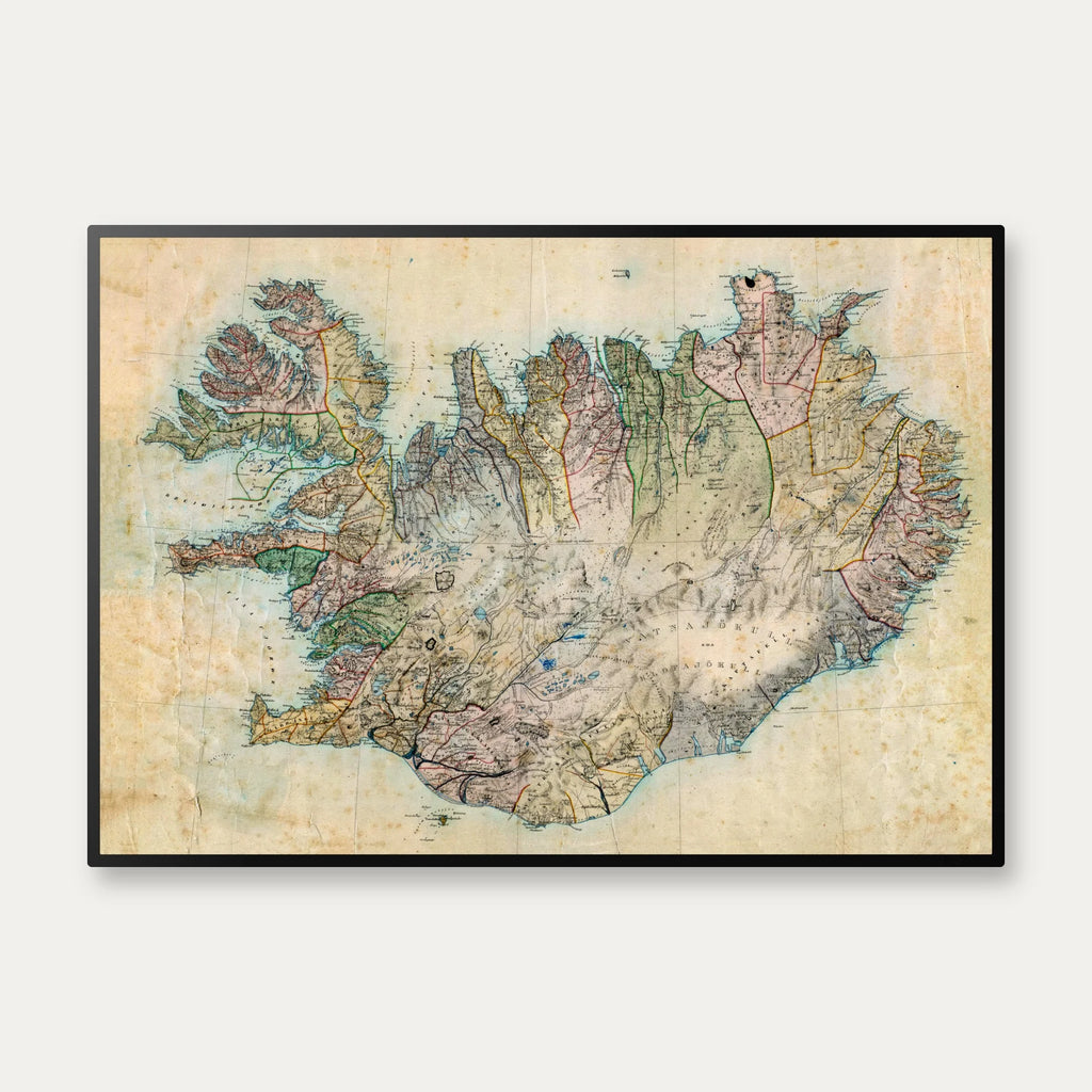 Island 1849 - Administrativ inddeling og topografi – billede 1
