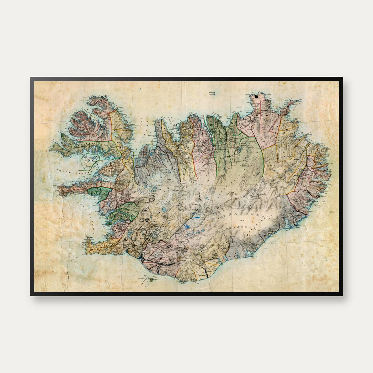 Island 1849 - Administrativ inddeling og topografi – billede 1
