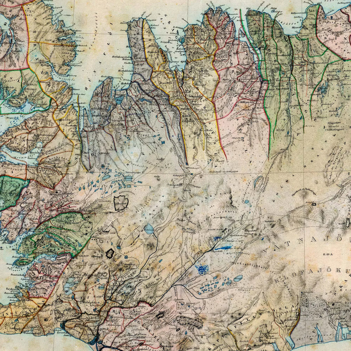 Island 1849 - Administrativ inddeling og topografi – billede 3