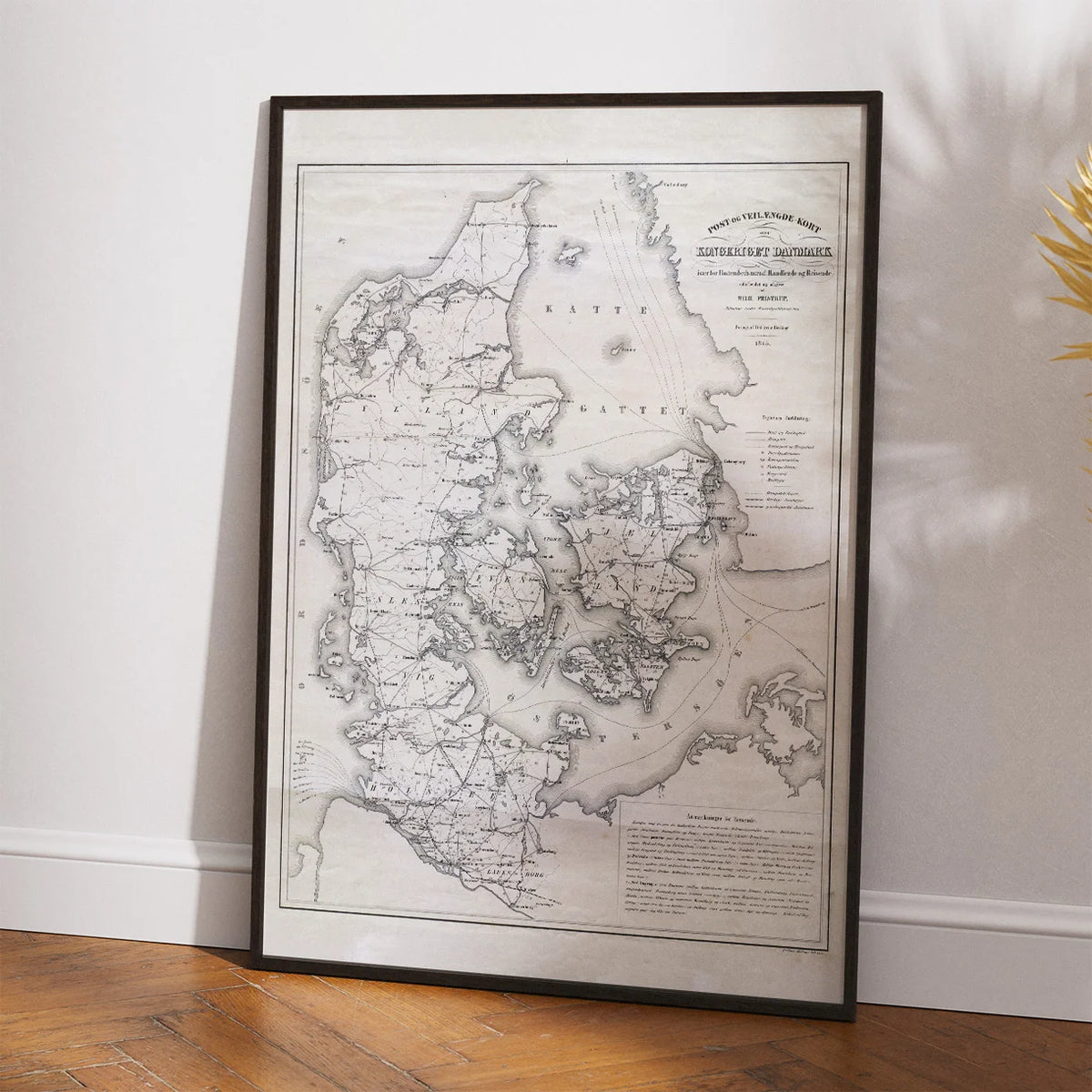 Post- og Vejlængdekort over Danmark 1845 - Kommunikation – billede 2