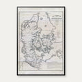 Post- og Vejlængdekort over Danmark 1845 - Kommunikation – billede 1
