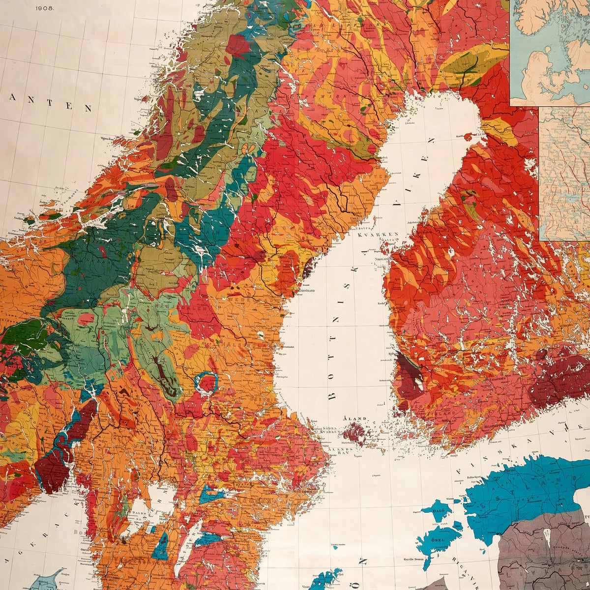 Skandinavien 1908 - Geologisk oversigtskort – billede 4