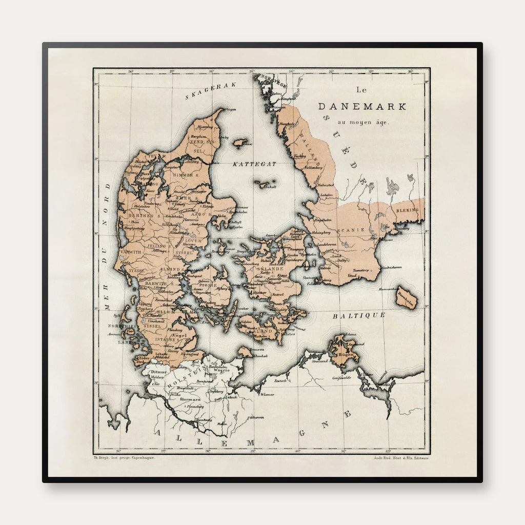 Danmark i middelalderen 1878 - Kort – billede 1