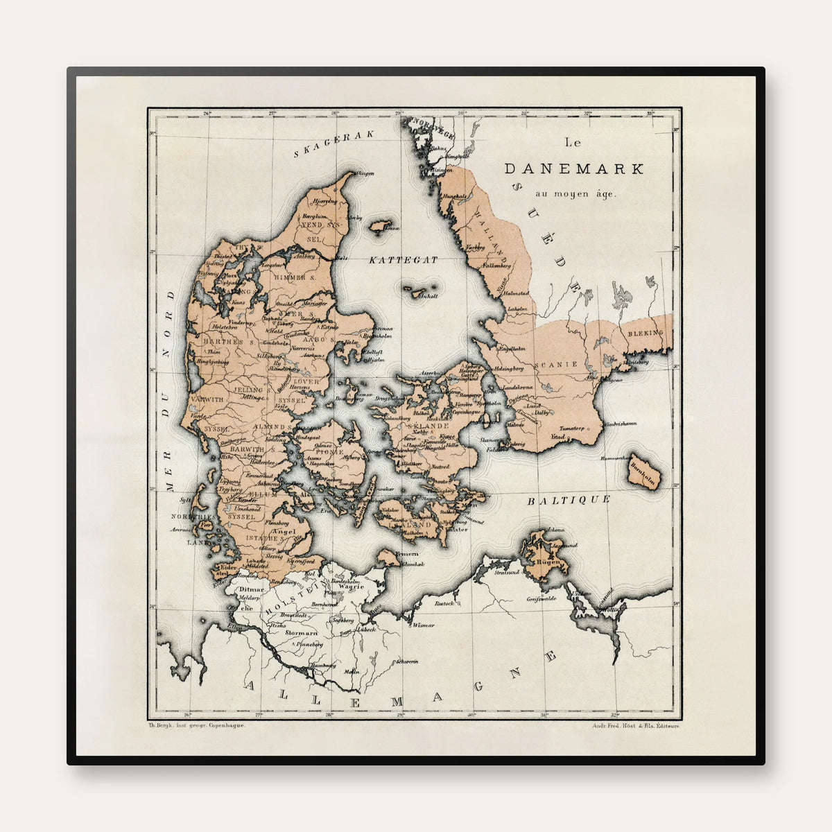 Danmark i middelalderen 1878 - Kort – billede 1