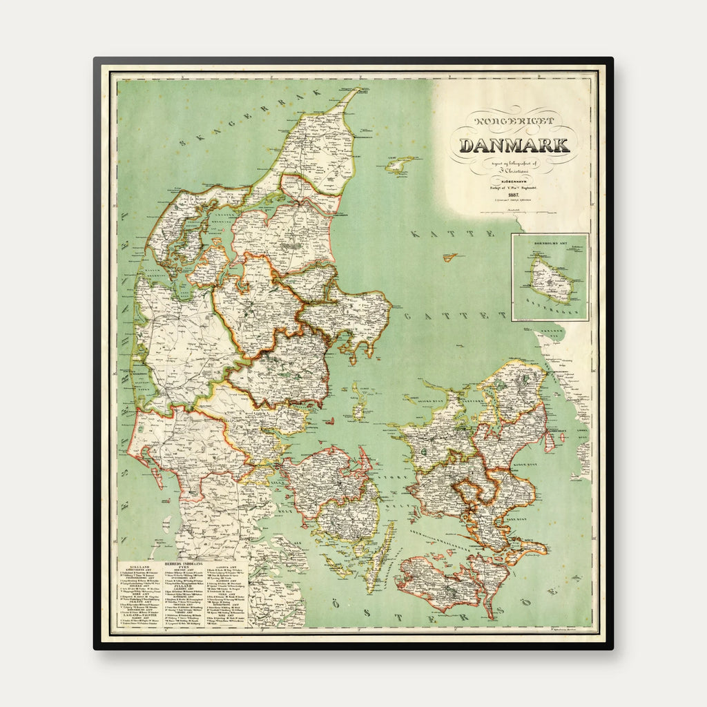 Kongeriget Danmark 1887 - 60×68 cm – billede 1