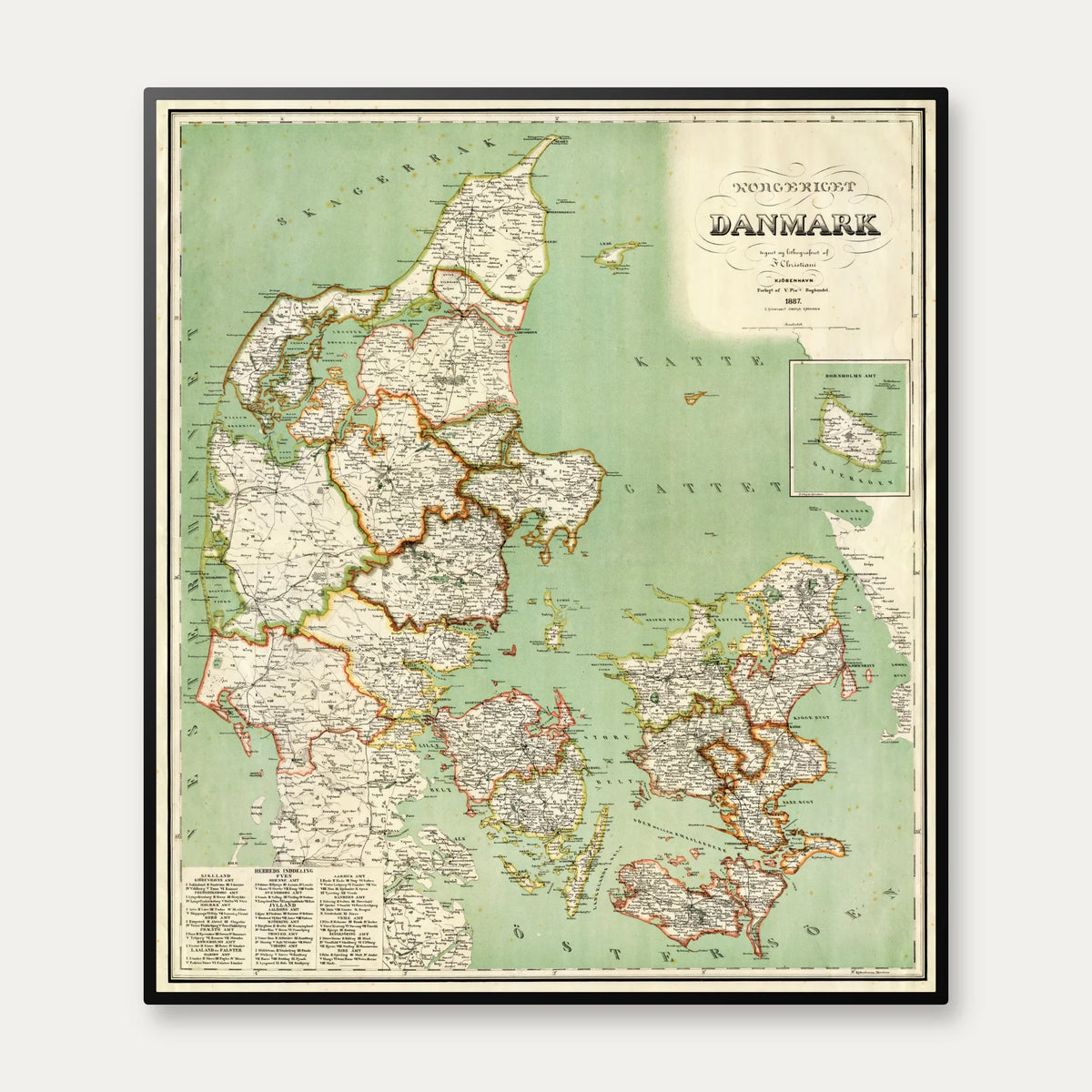 Kongeriget Danmark 1887 - 60×68 cm – billede 1
