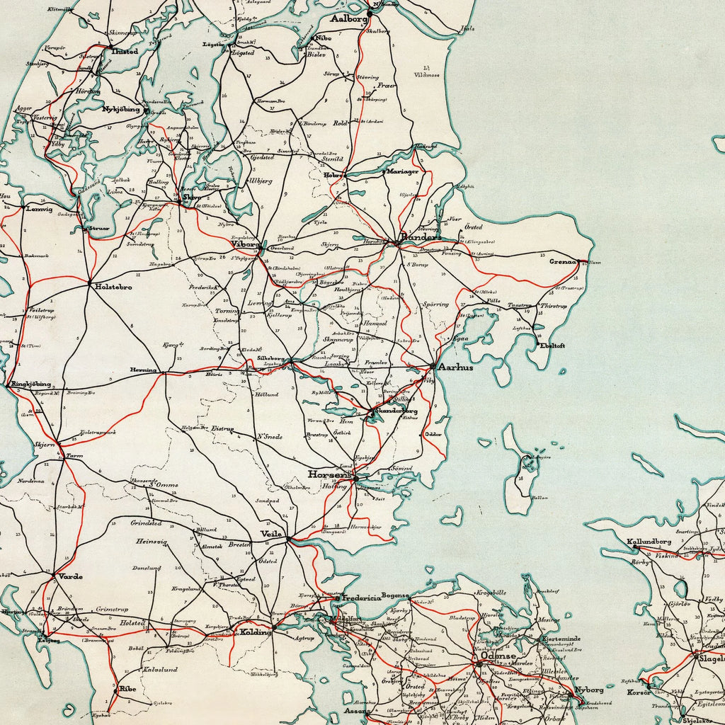 Danmarks Landeveje 1888 - Kort - 60×70 cm – billede 4